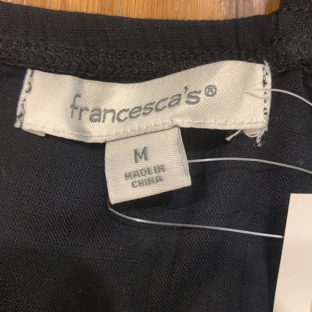 NWT Francesca's Black Mini V-Neck Flare Spaghetti Strap Dress , Size M - Picture 6 of 9